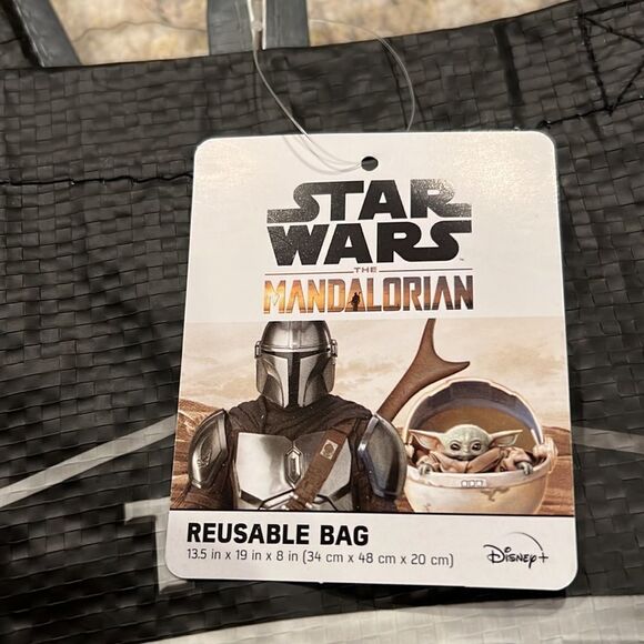 Star Wars The Mandalorian Mando Helmet Emblem Graphic reusable grocery candy bag - Picture 2 of 5